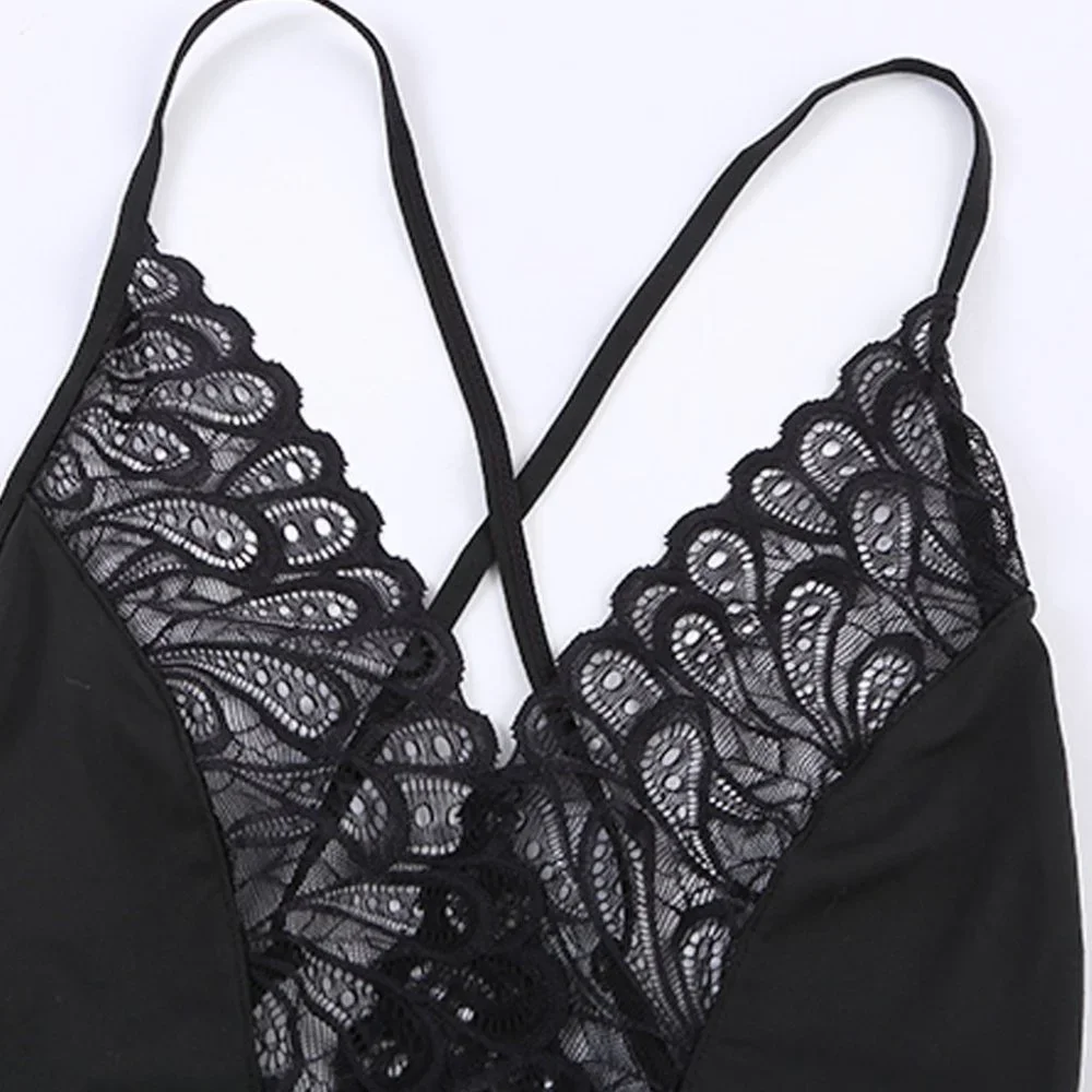 Sexy Floral Lace Backless Lingerie Bodysuit - Picture 10 of 16